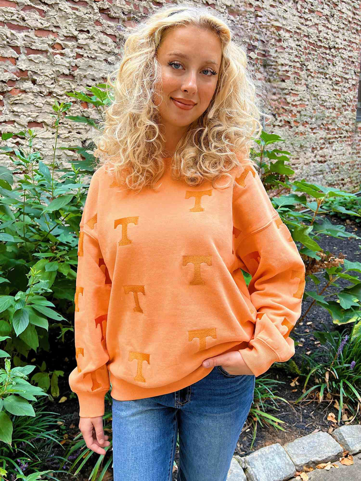 Tennessee Ritter Repeat Lantern Sleeve Crew Sweatshirt