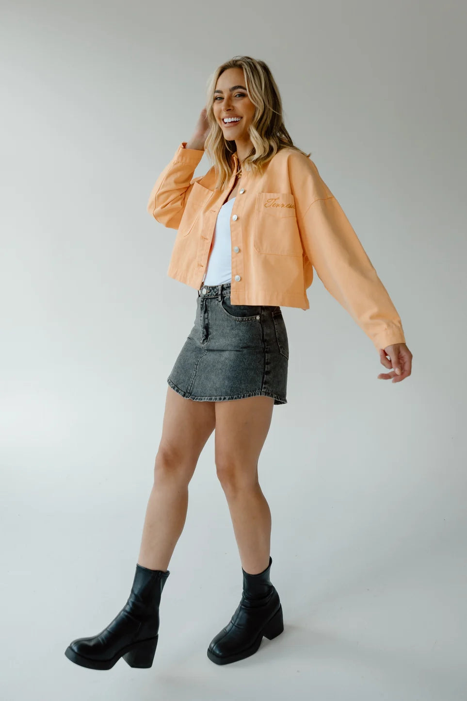 gameday social Tennessee Sanders Embroidery Canvas Twill Jacket sherbert
