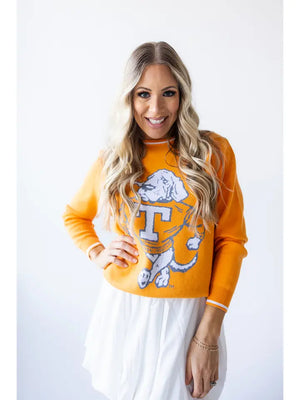 gameday social Tennessee Wicks Mascot Sweater in orange 
