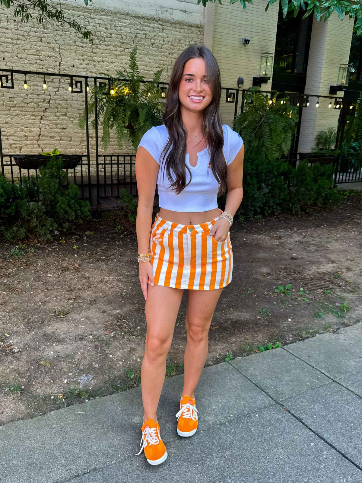 Gameday Striped Mini Skort
