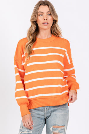 Big Orange Wave Knit Sweater