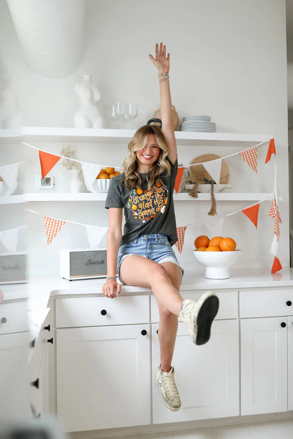 give her six orange you glad it's game day t-shirt