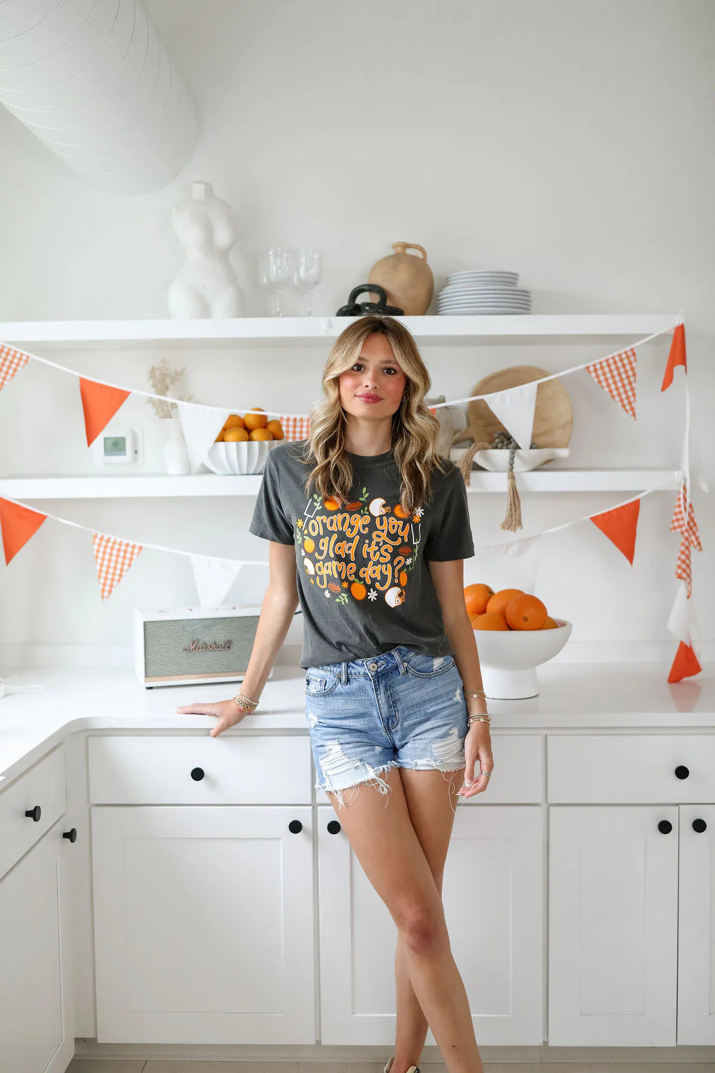 give her six orange you glad it's game day t-shirt