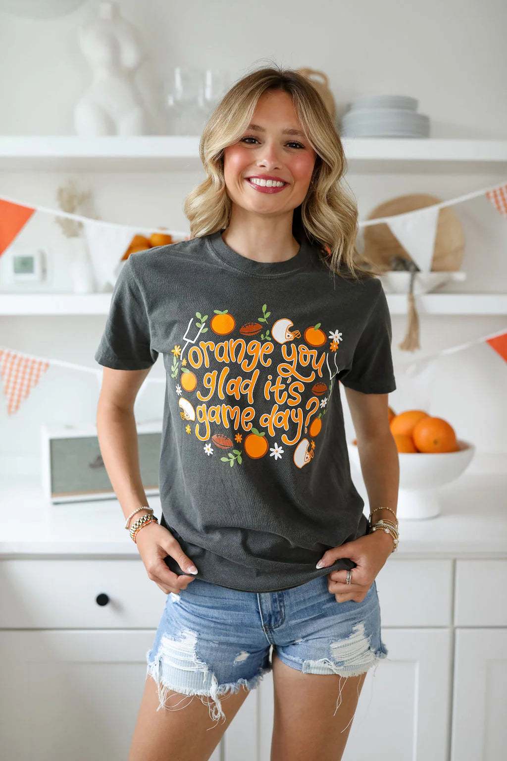 give her six orange you glad it's game day t-shirt