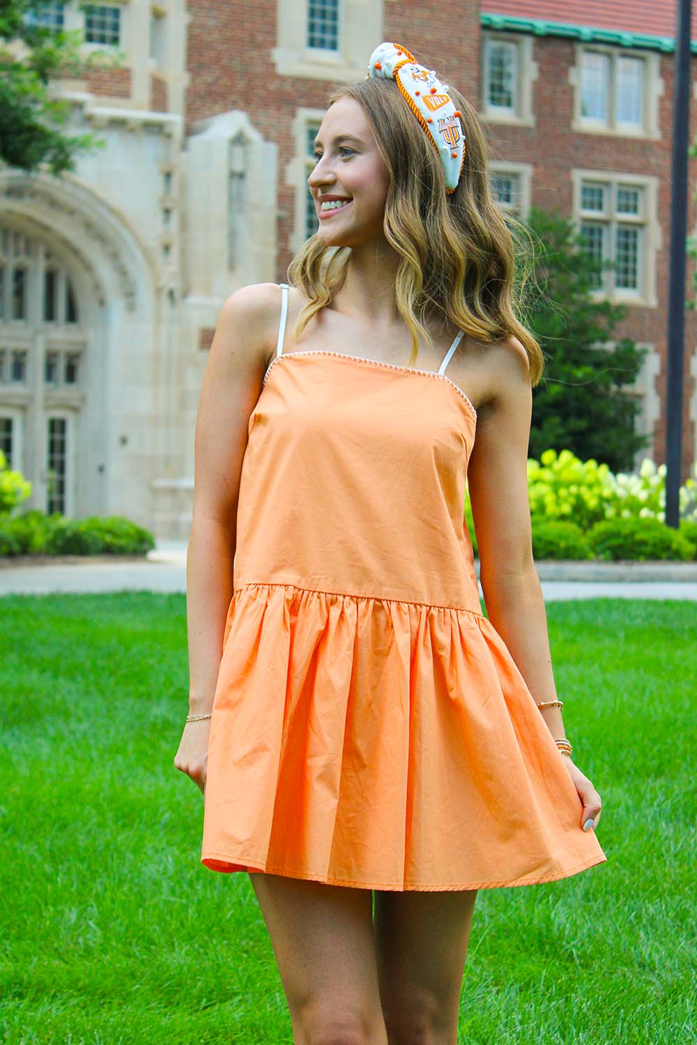 goal line glam dress in tennessee orange 