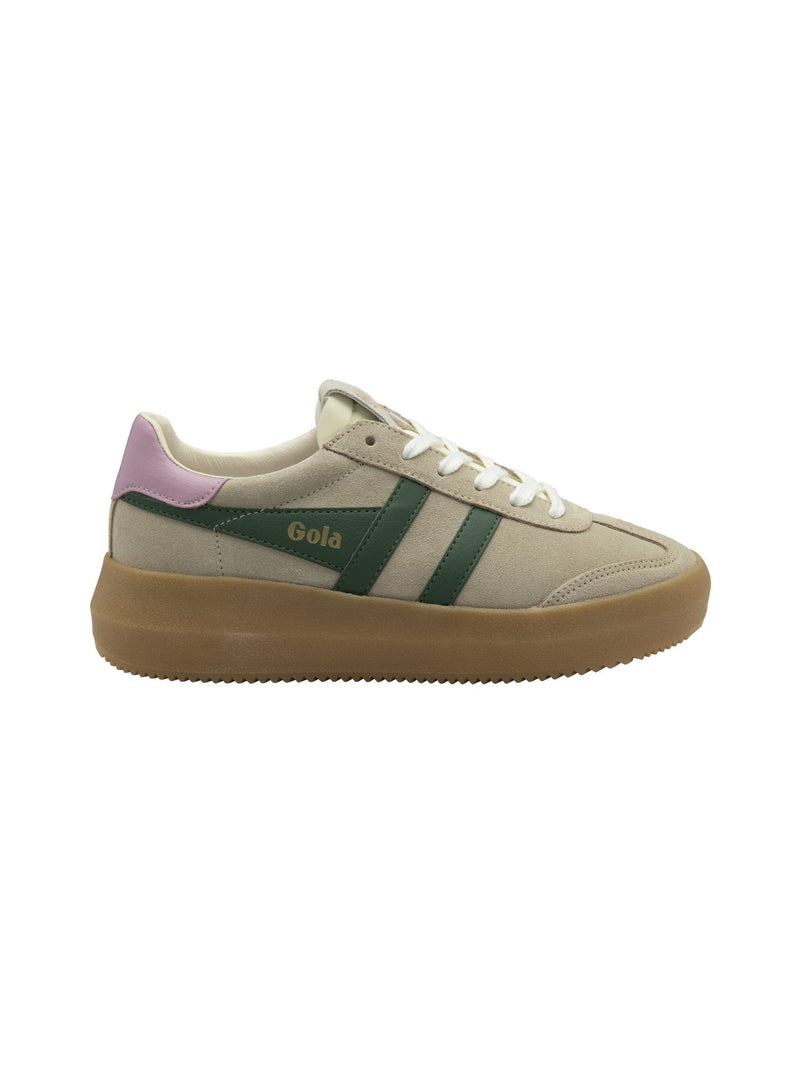 Gola Athena Classic Elevated Sneaker in bone evergreen candy