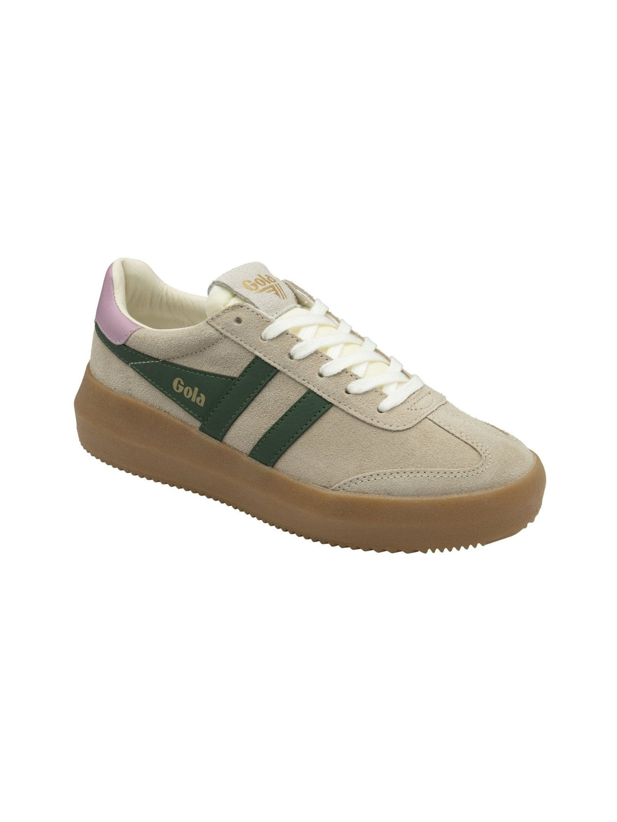 Gola Athena Classic Elevated Sneaker in bone evergreen candy