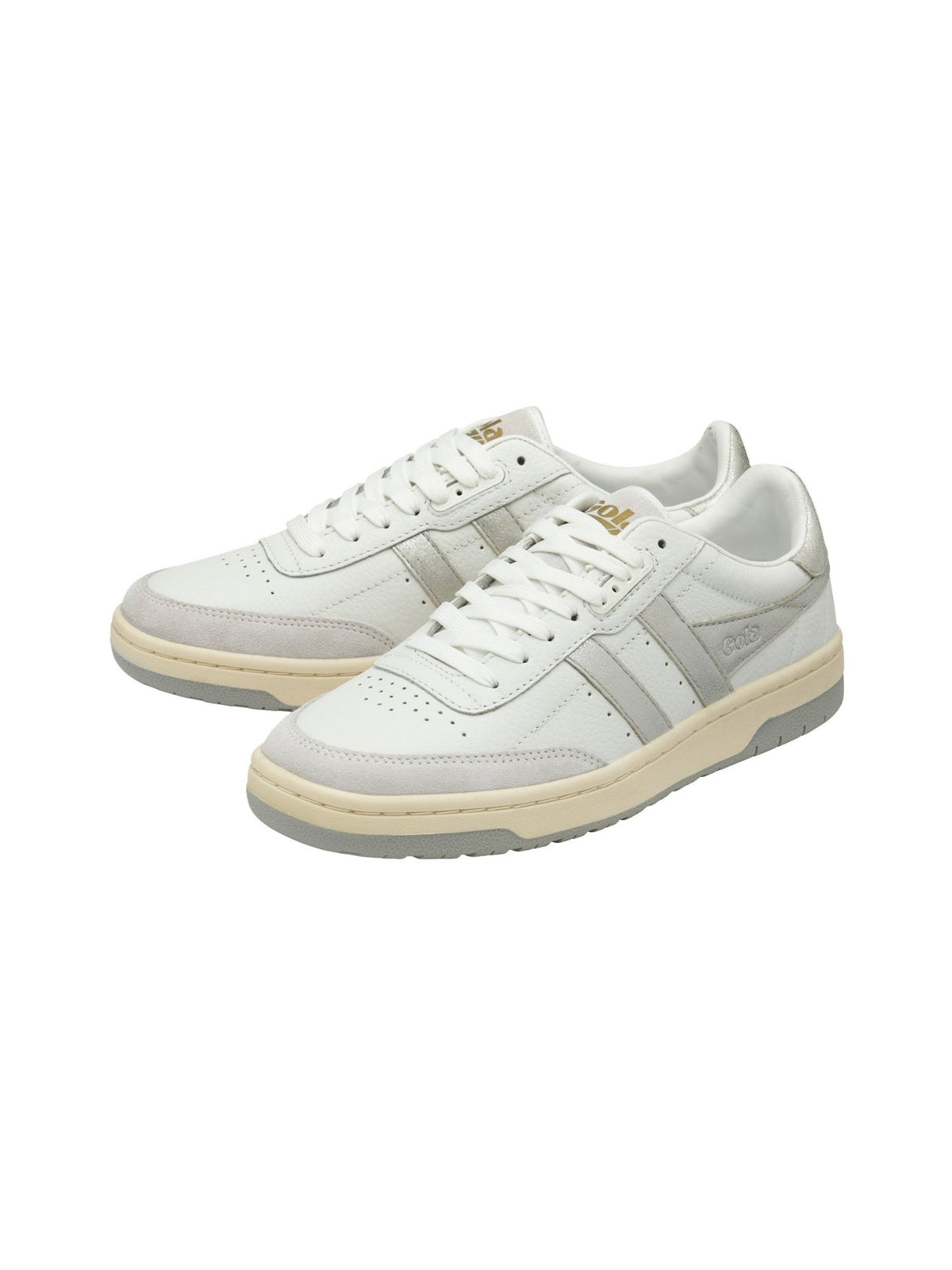 Gola Falcon Mirror Trainer Sneaker in white silver