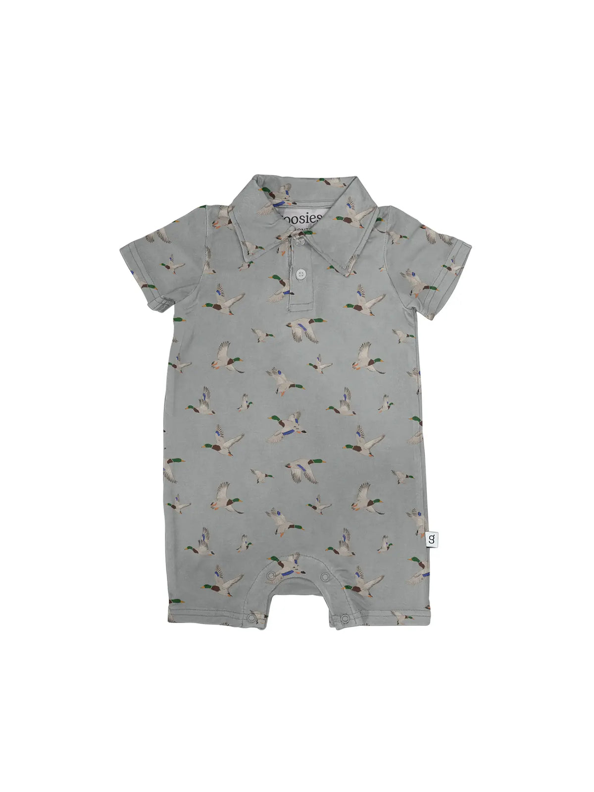Goosies Mallards Short Sleeve Bamboo Polo Romper for Babies & Toddlers