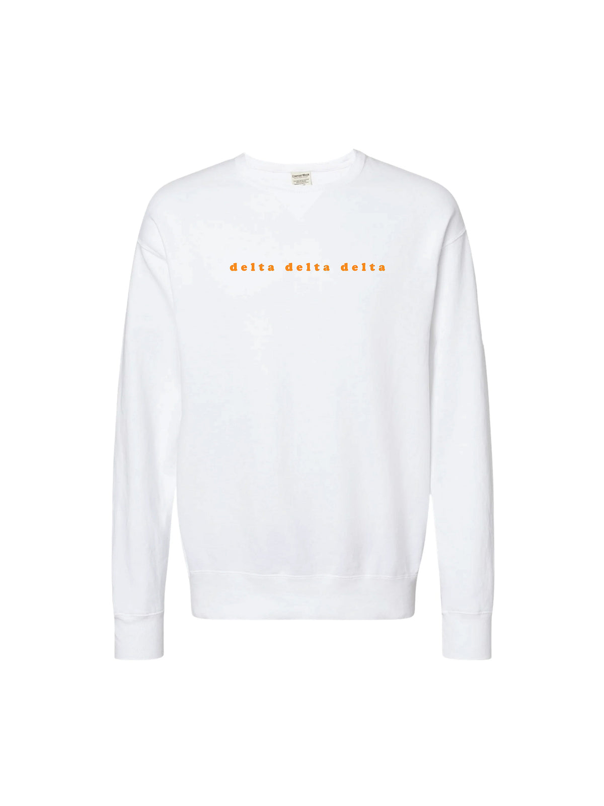 greek sorority orange bubble letter embroidered sweatshirt delta delta delta