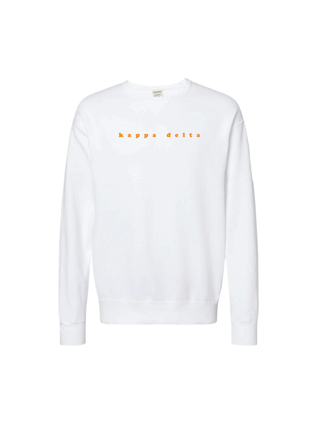 greek sorority orange bubble letter embroidered sweatshirt kappa delta