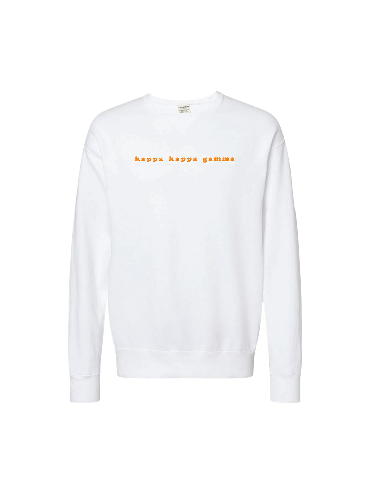 greek sorority orange bubble letter embroidered sweatshirt kappa kappa gamma