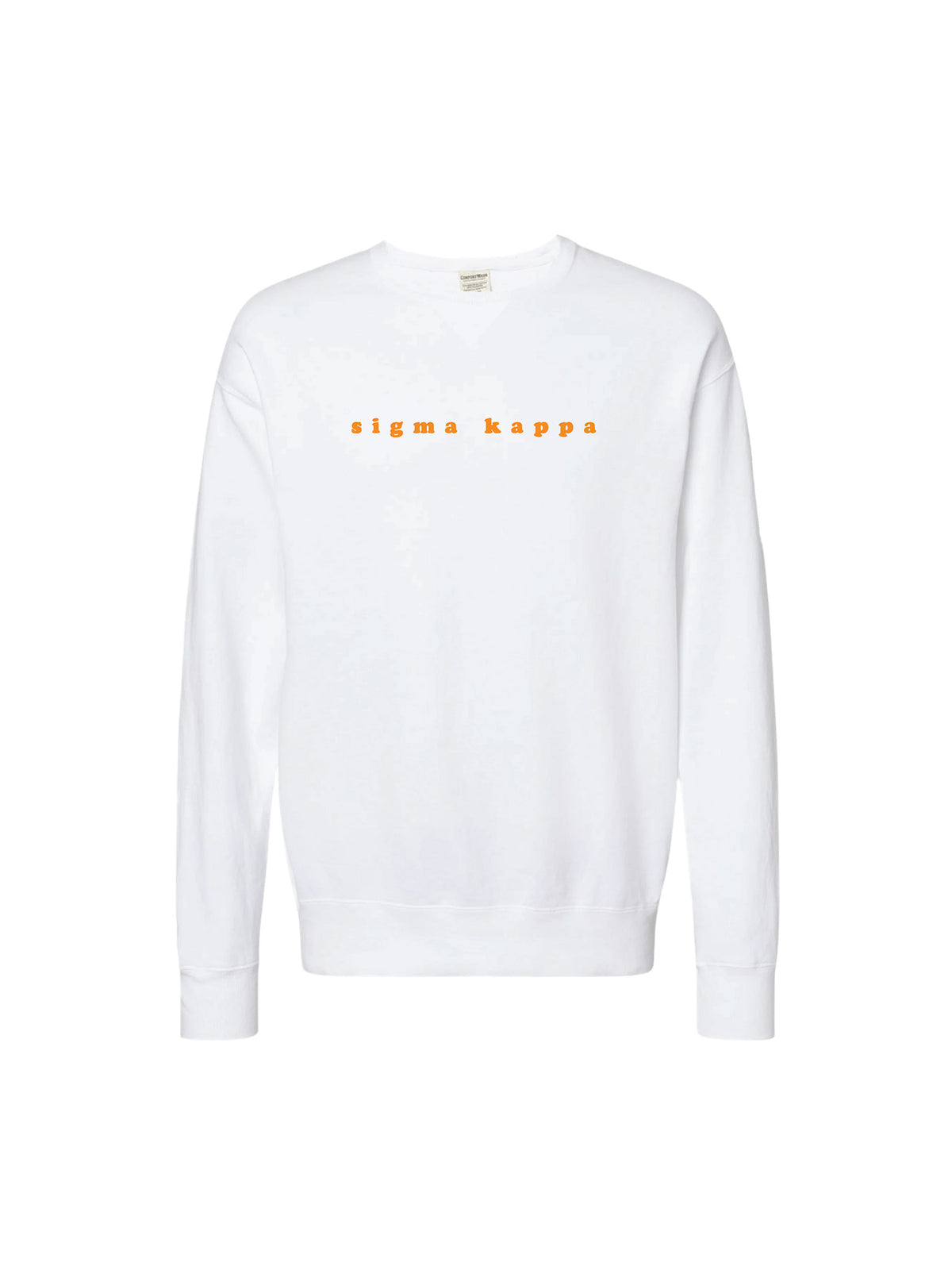 greek sorority orange bubble letter embroidered sweatshirt sigma kappa