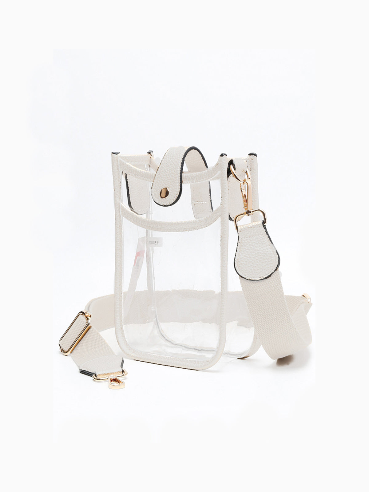 Clear Mini Stadium Approved Crossbody Bag Vegan Leather White