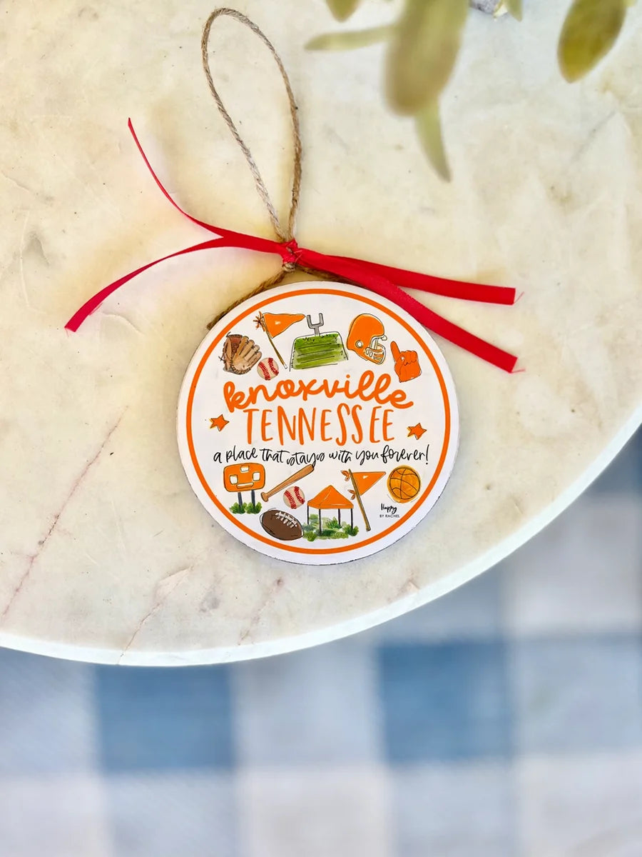 Happy by Rachel Knoxville College Sports Ornament University of Tennessee