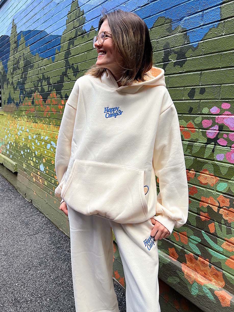 Happy Camp3r Buttery Pancake Hoodie & Sweatpant Set Soft Yellow