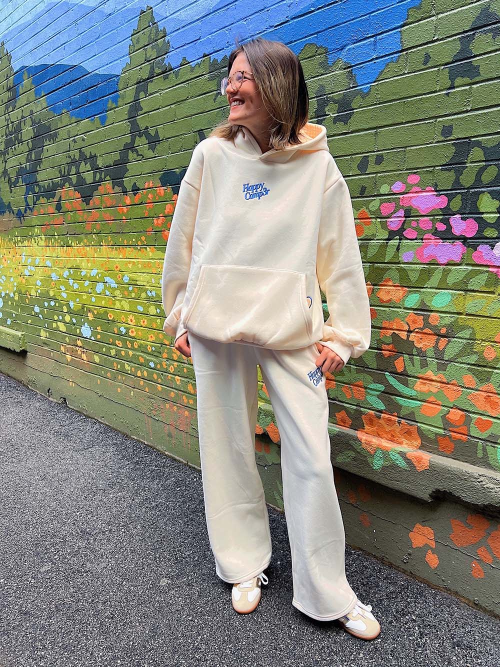 Happy Camp3r Buttery Pancake Hoodie & Sweatpant Set Soft Yellow
