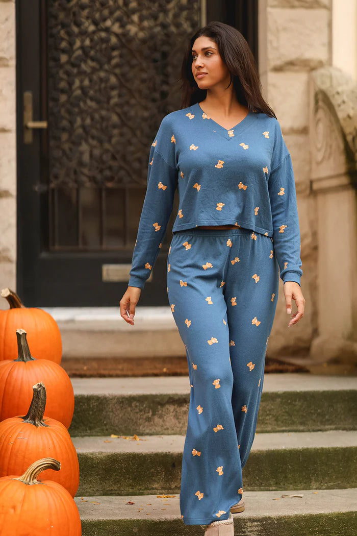 Happy Camp3y Luna Lounge Bottoms-denim blue 