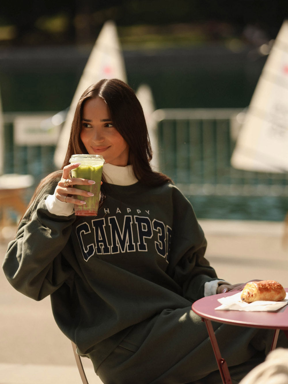 Happy Camp3r Edition Mock Neck Sweatshirt Olive