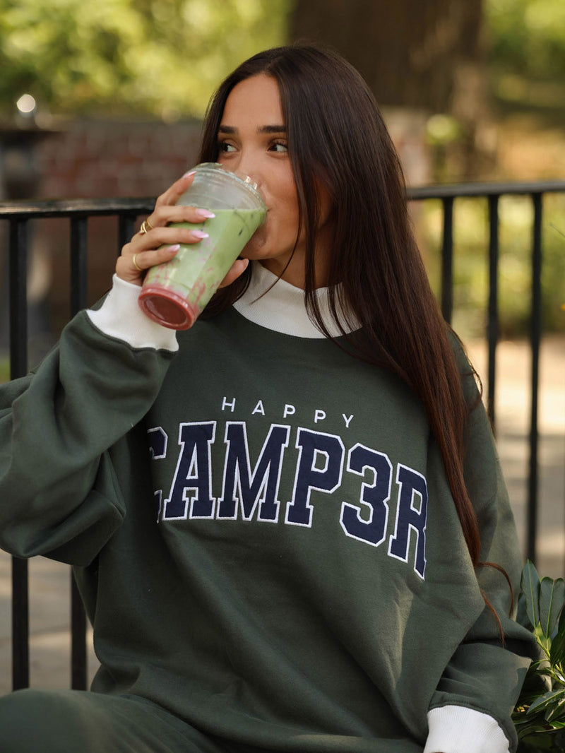 Happy Camp3r Edition Mock Neck Sweatshirt Olive