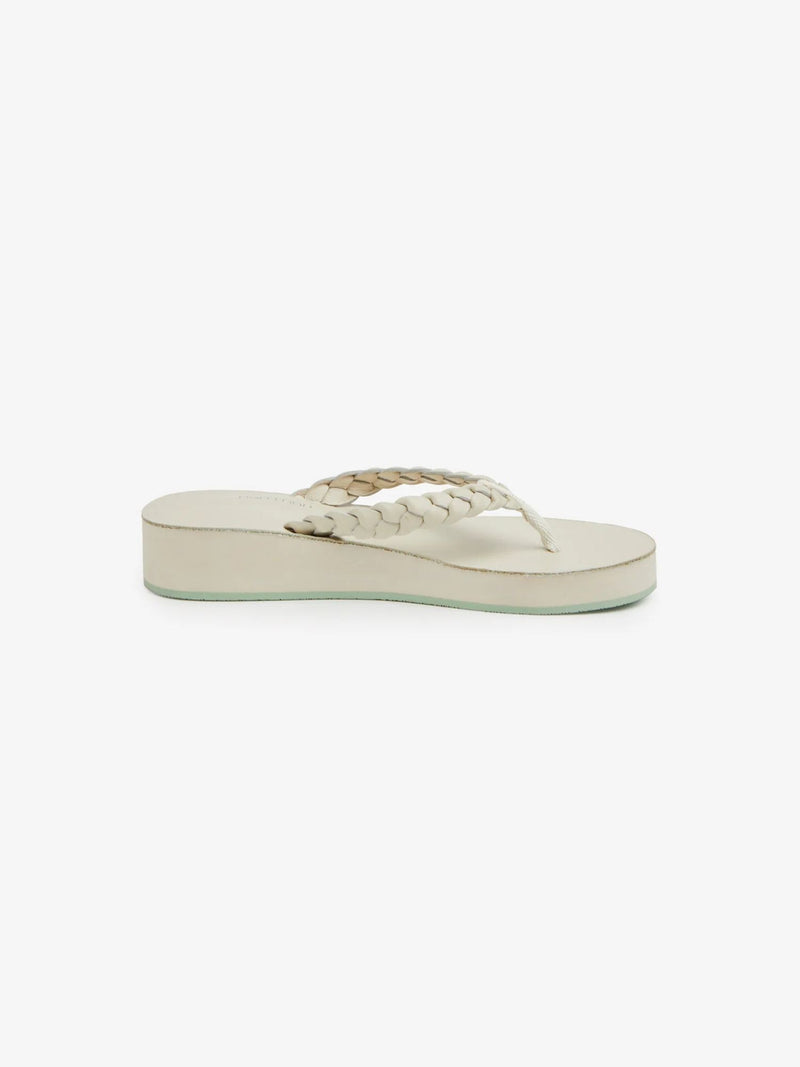 Hari Mari Meadows Braided Platform Flip Flops ecru