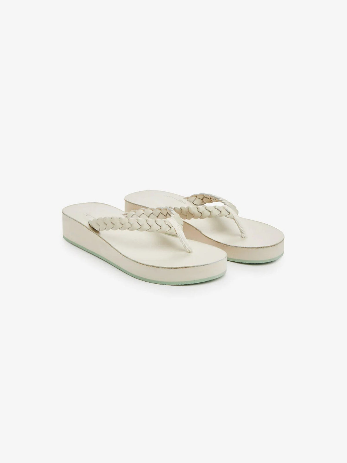 Hari Mari Meadows Braided Platform Flip Flops ecru