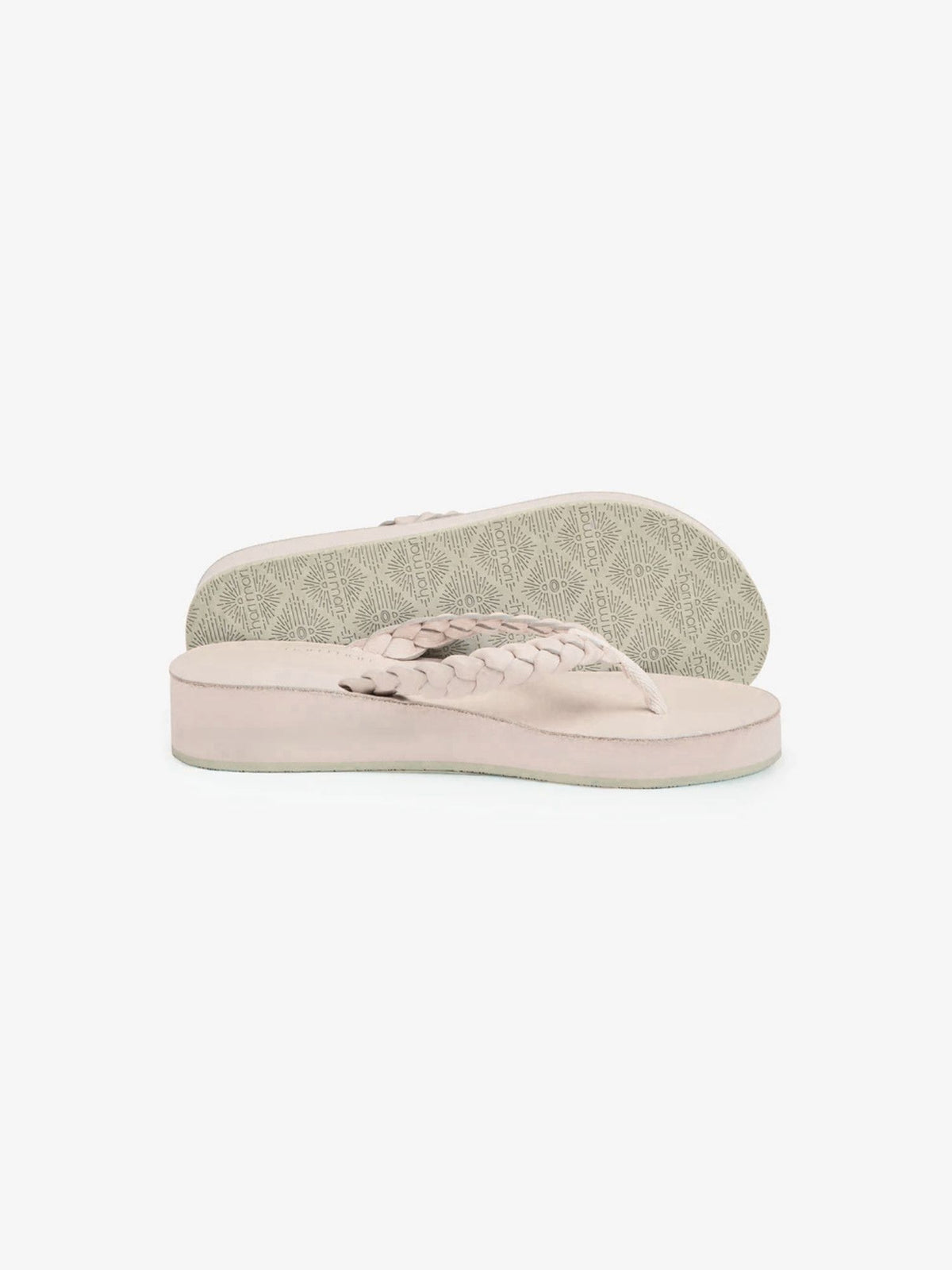 Hari Mari Meadows Braided Platform Flip Flops ecru