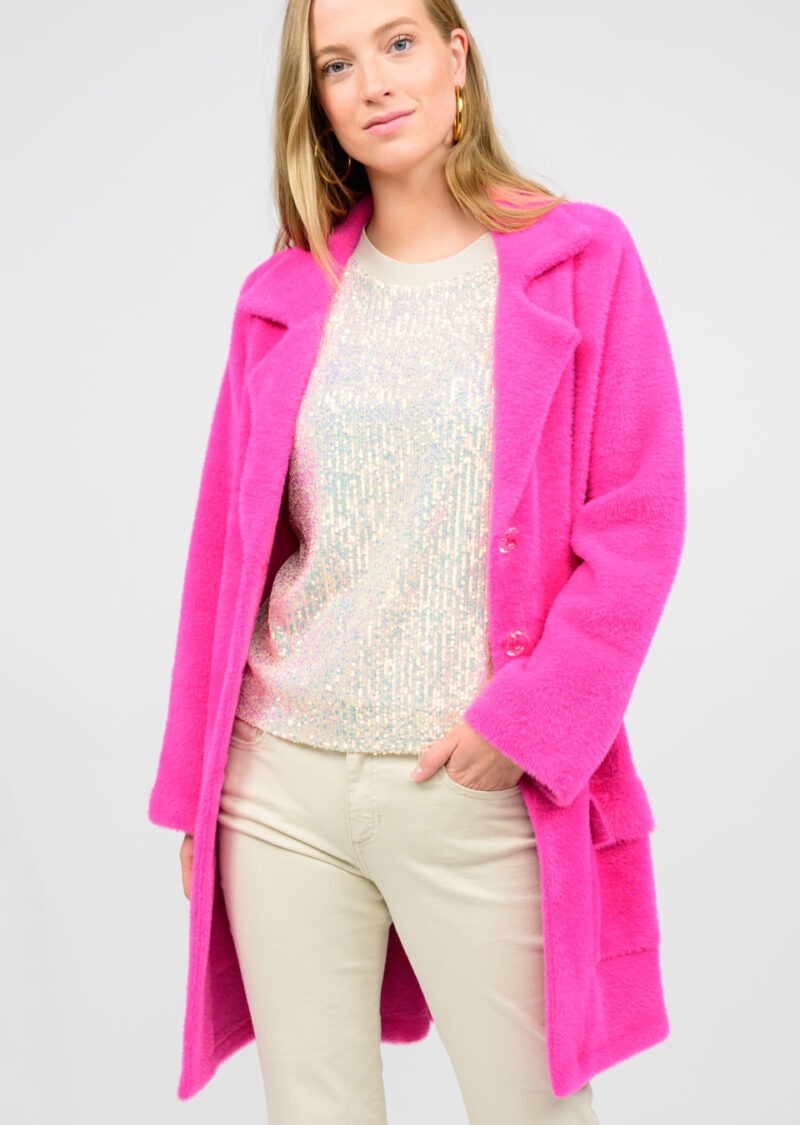 Ivy Jane Sweater Coat in hot pink-front