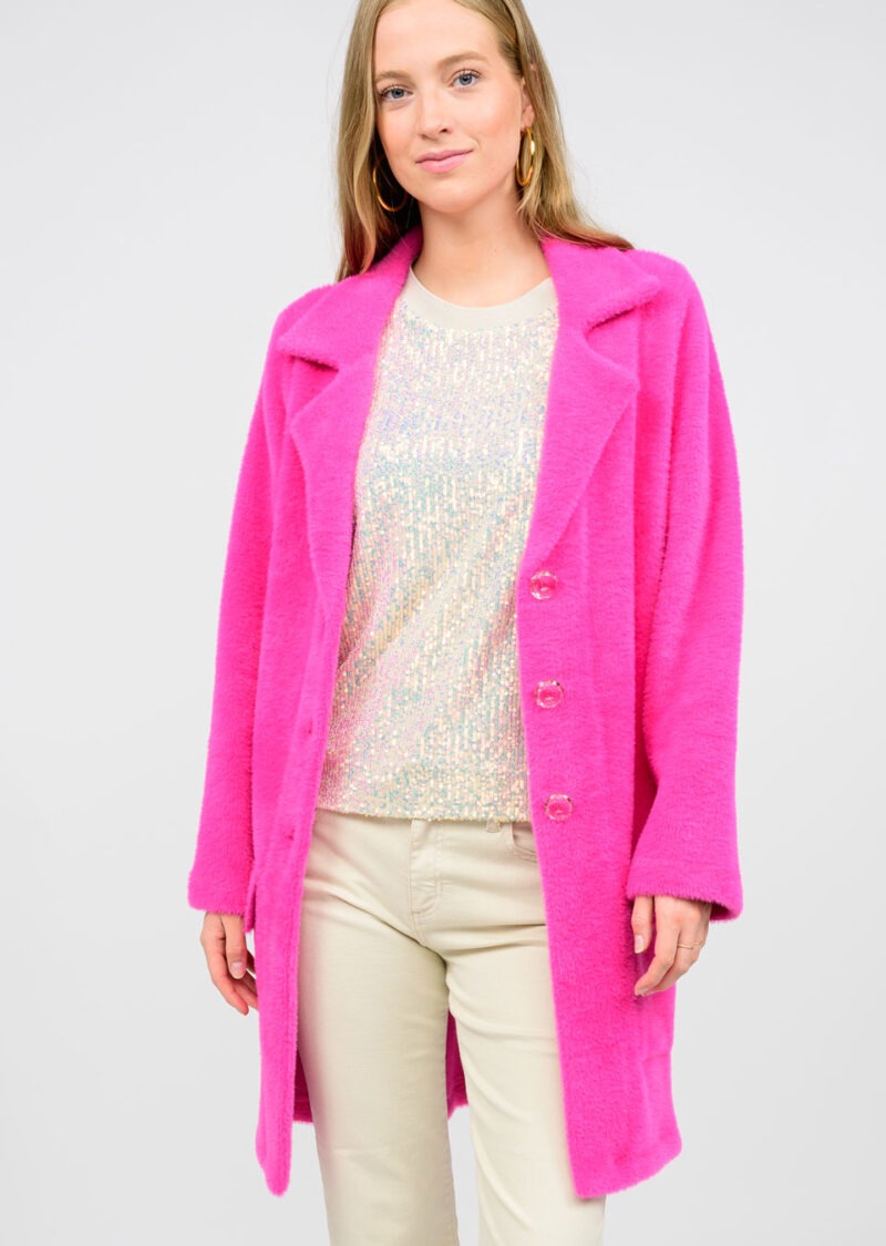 Ivy Jane Sweater Coat in hot pink-front