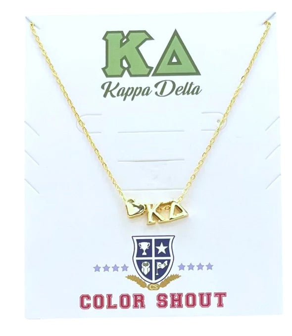 sorority gold heart necklace-kappa delta