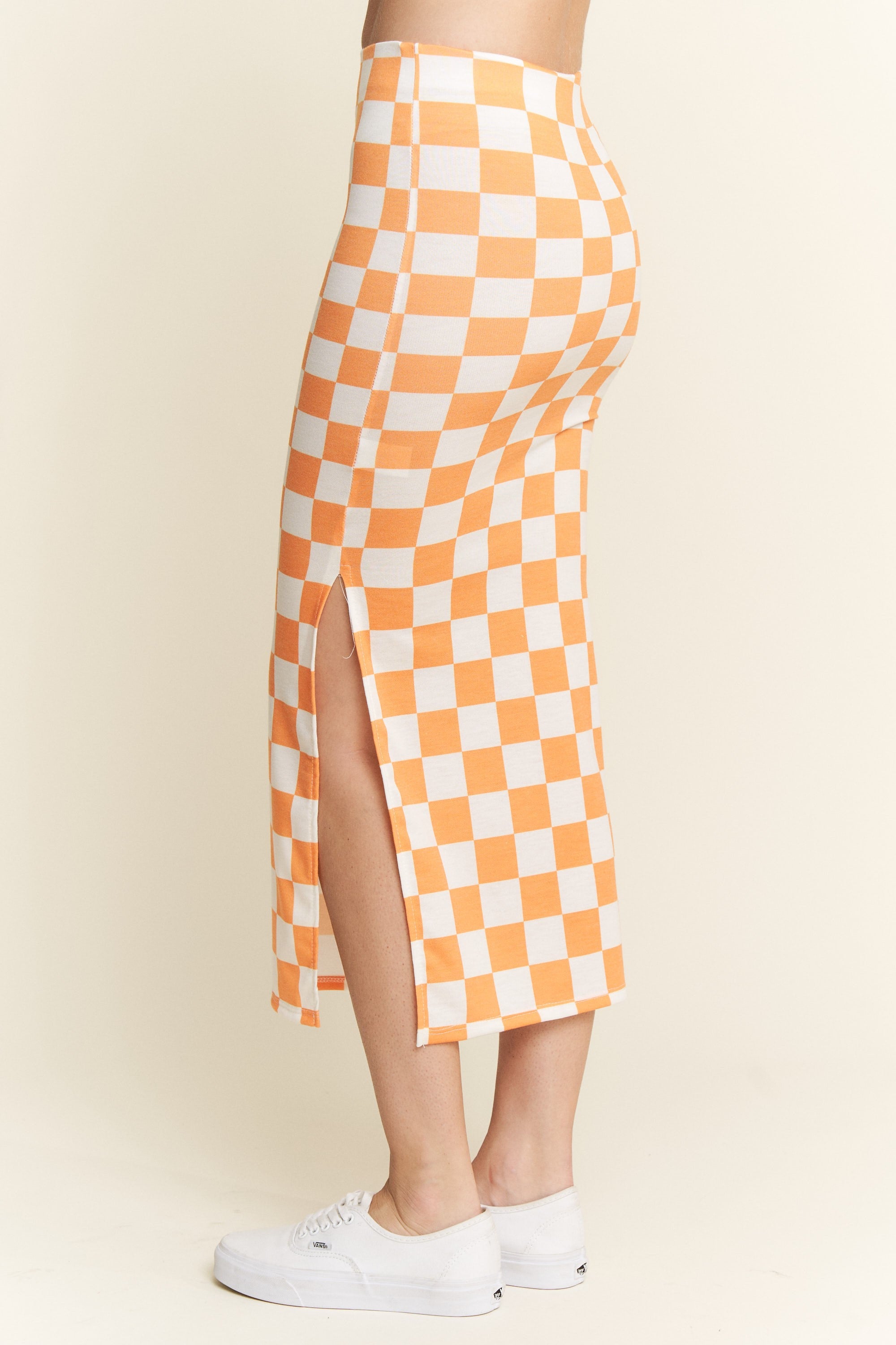 Checkerboard Midi Pencil Skirt – Bliss