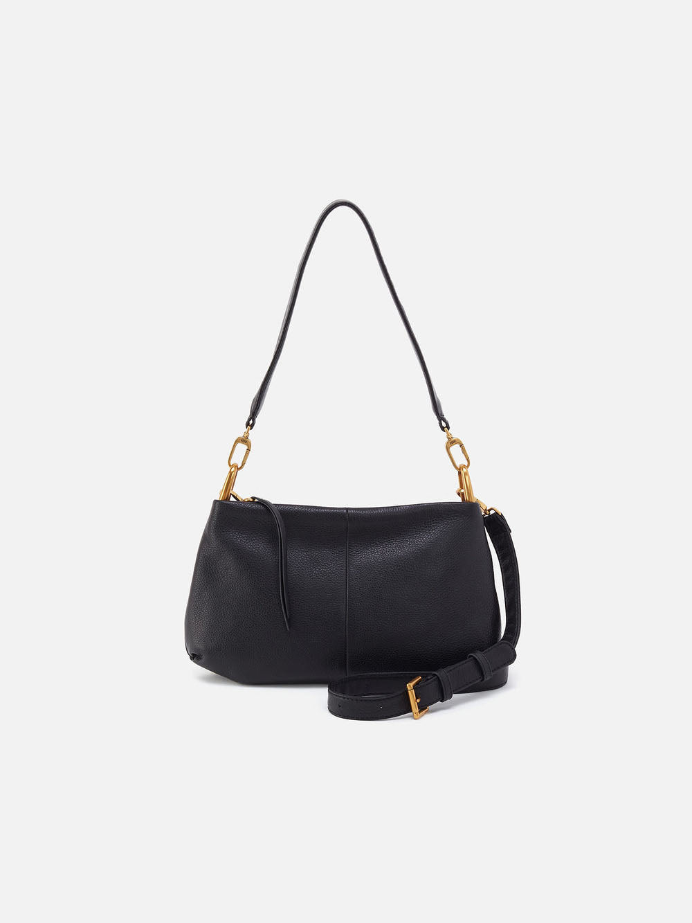 HOBO Advance Shoulder Crossbody Bag Pebbled Leather Black