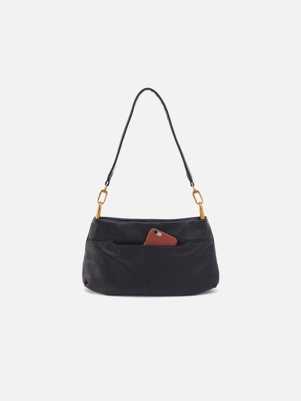 HOBO Advance Shoulder Crossbody Bag Pebbled Leather Black