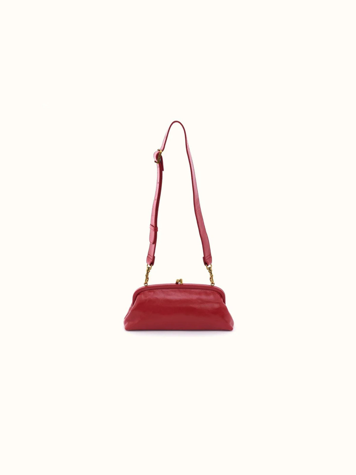 HOBO Alba Polished Leather Frame Small Shoulder Bag true red 