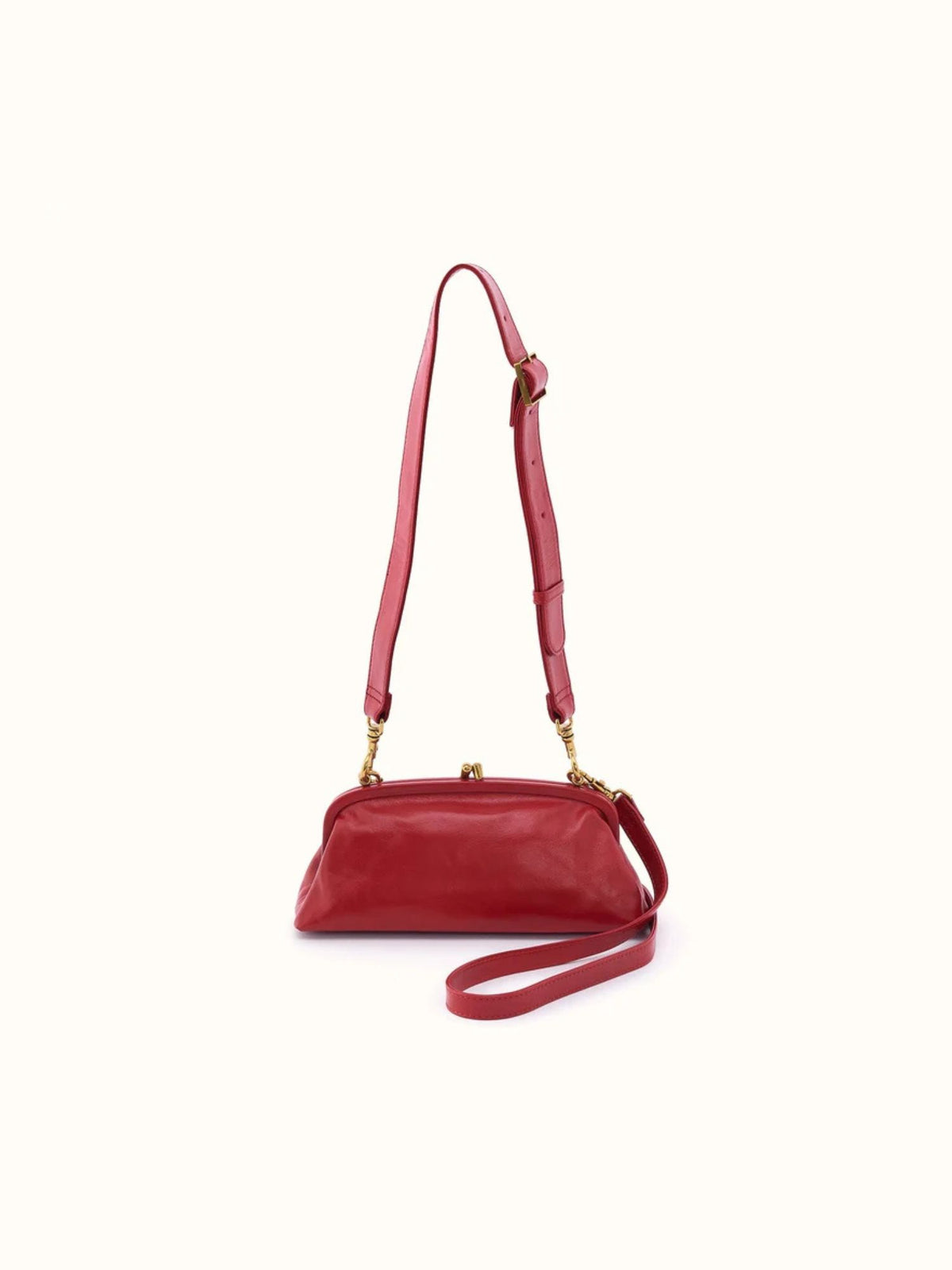 HOBO Alba Polished Leather Frame Small Shoulder Bag true red 