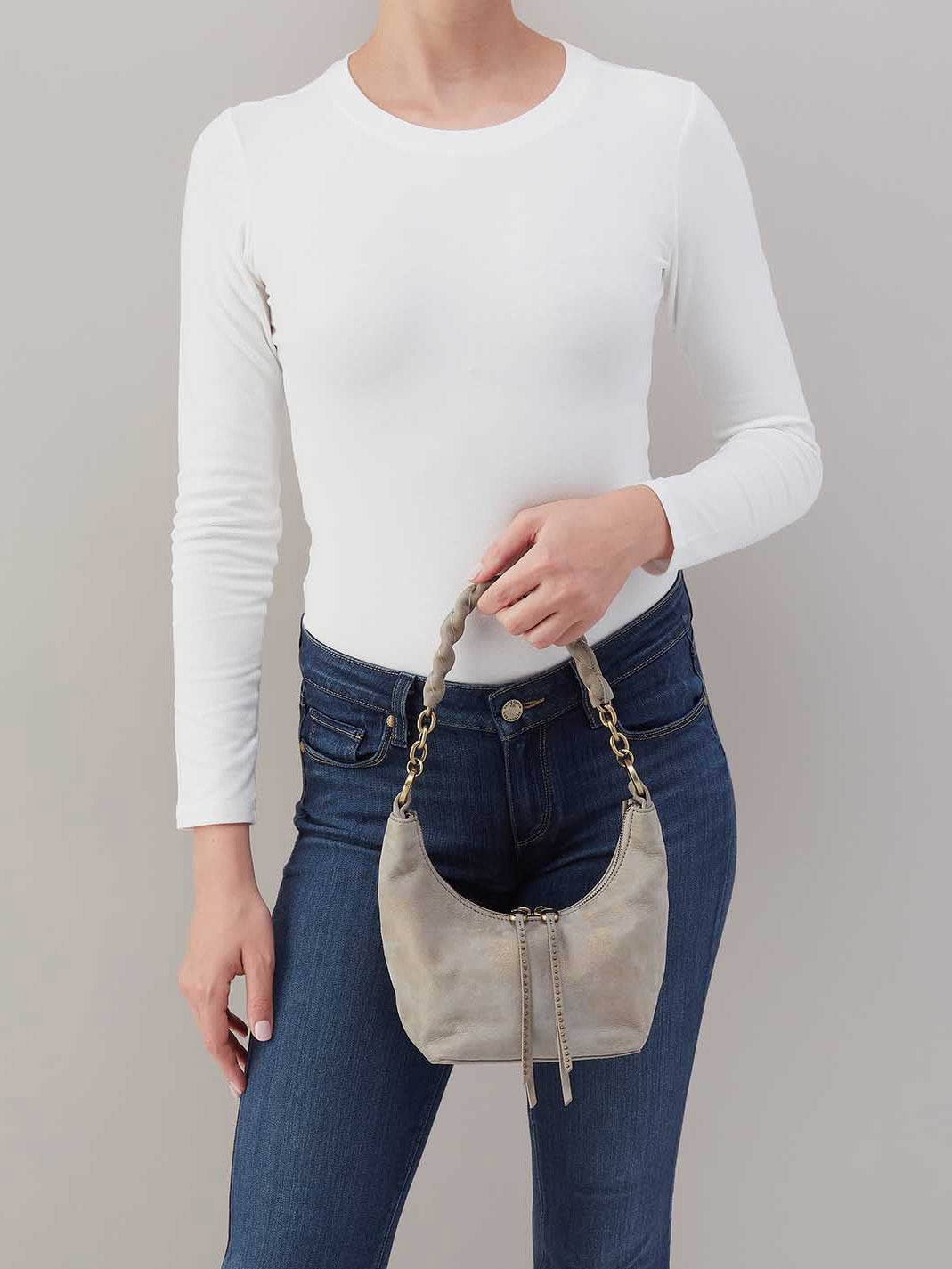 HOBO Astrid Small Crossbody Golden Granite Nubuck Leather