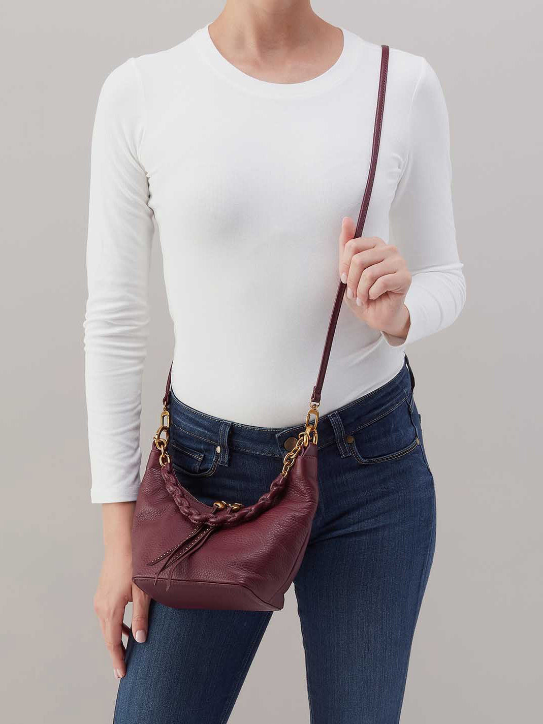 HOBO Astrid Small Crossbody Mulberry Glaze Pebbled Leather