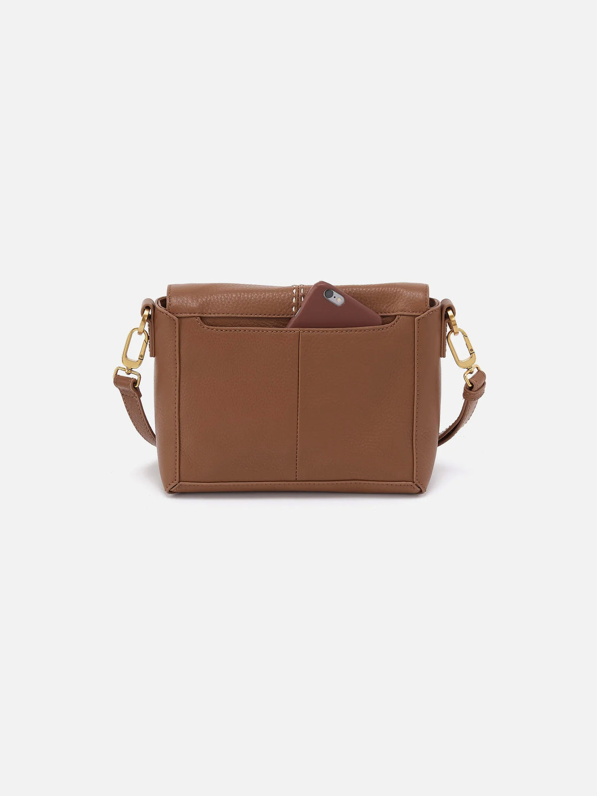 HOBO Austin Flap Crossbody in Timber Brown Pebbled Leather