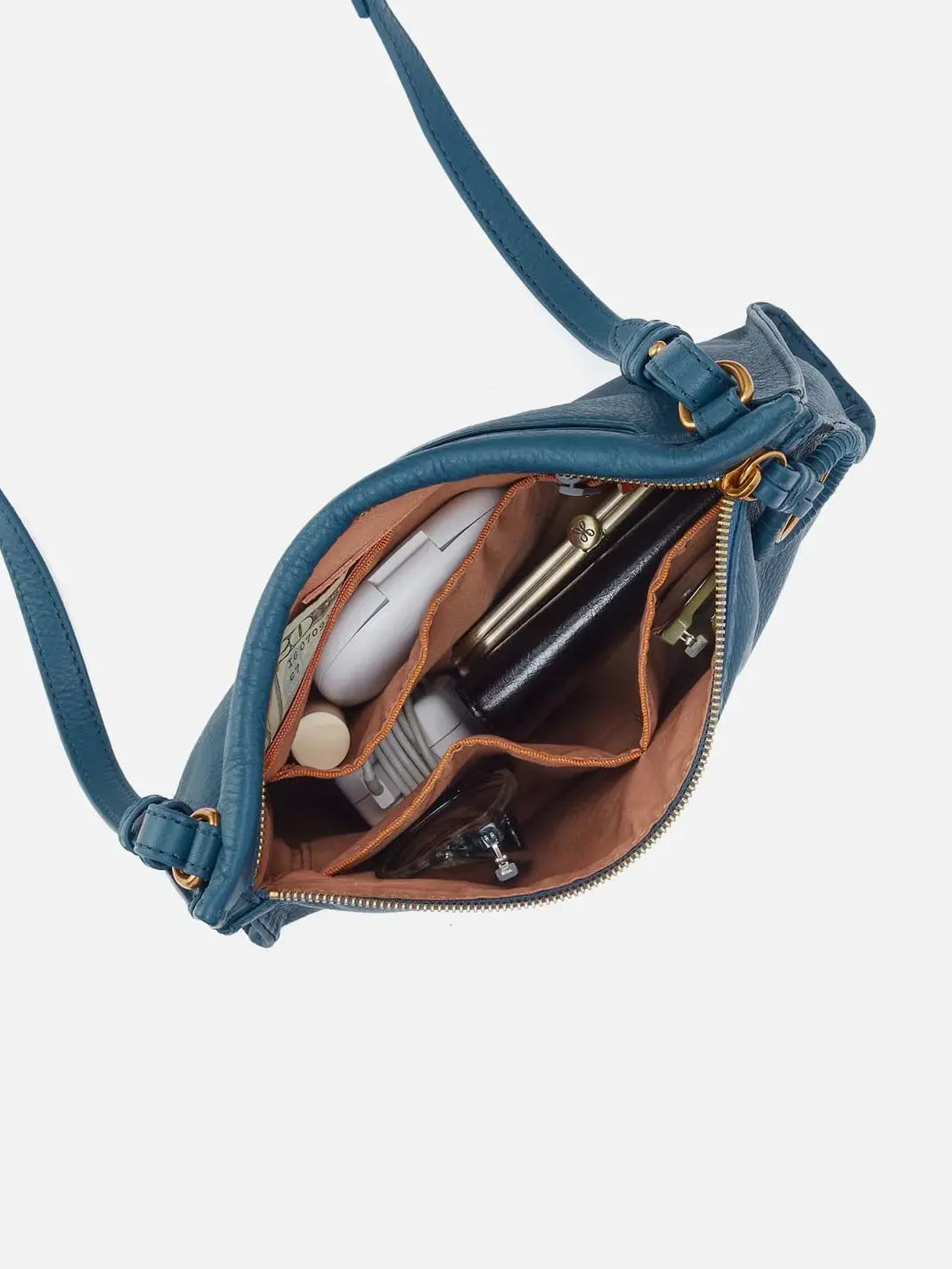 HOBO Austin Medium Crossbody Pebbled Leather Peacock Feather