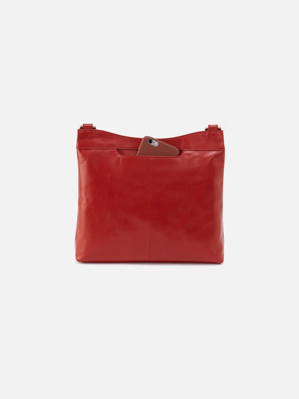 hobo cambel crossbody bag in brick polished leather