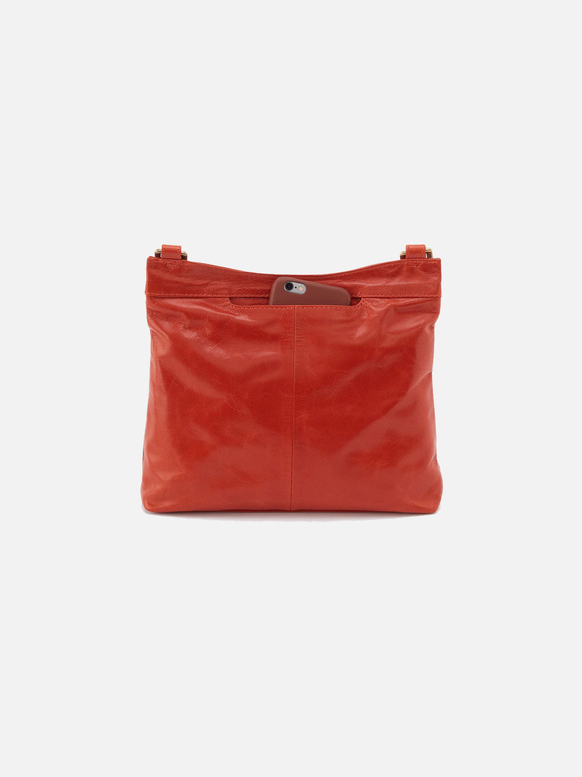 hobo cambel crossbody bag in marigold polished leather