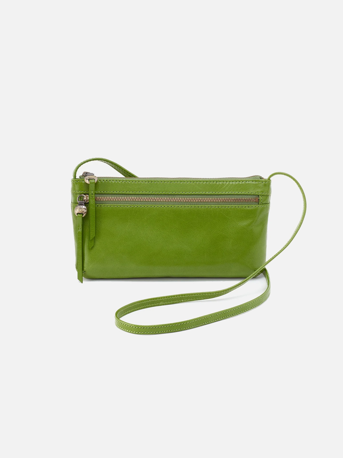 hobo cara crossbody bag in garden green polished leather