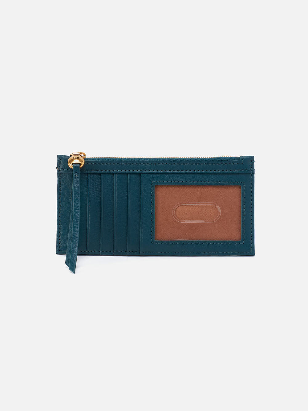 HOBO Carte Pebbled Leather Card Case Wallet Midnight Teal