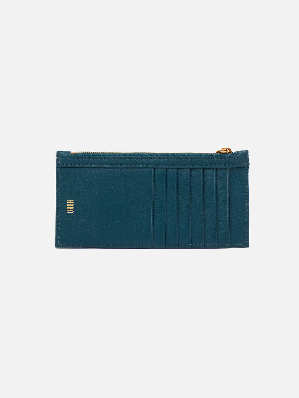 HOBO Carte Pebbled Leather Card Case Wallet Midnight Teal