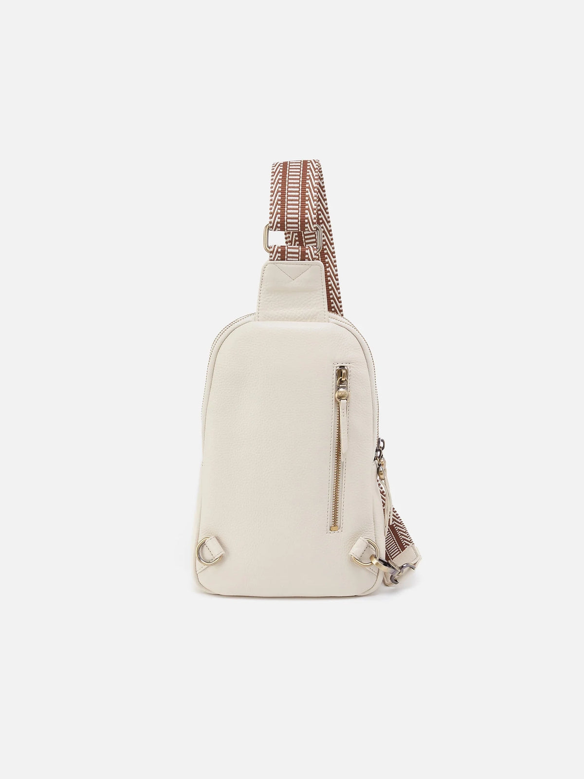 hobo cass sling bag in ivory pebbled leather