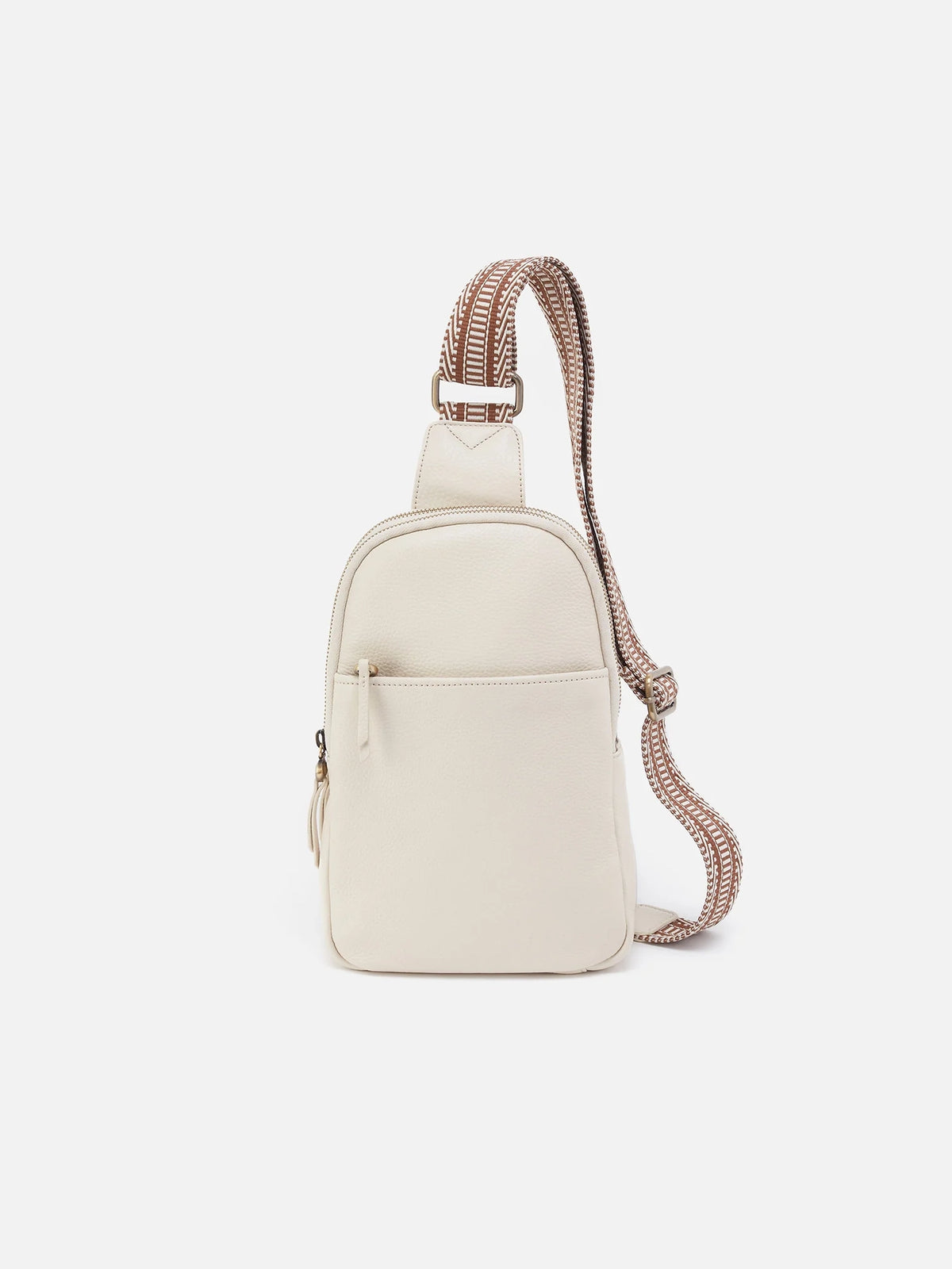 hobo cass sling bag in ivory pebbled leather