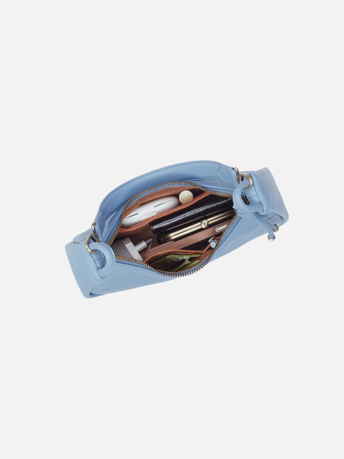 HOBO Cass Small Pebbled Leather Shoulder Bag in Seabreeze