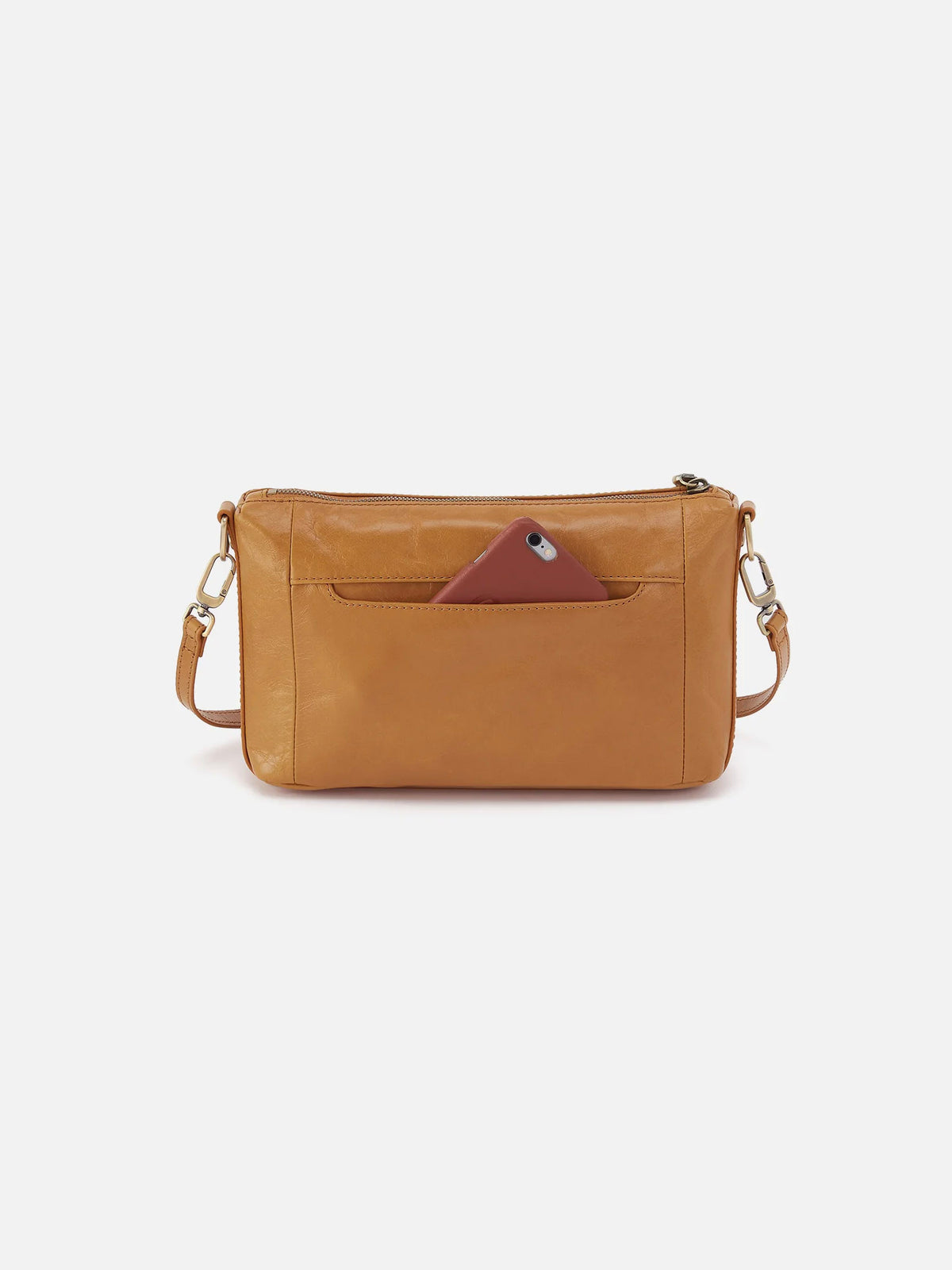 HOBO Darcy Polished Leather Carry-All Crossbody in Natural