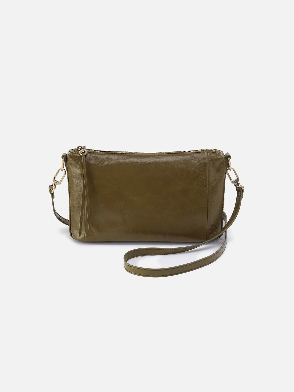 HOBO Darcy Polished Leather Carry-All Crossbody in Olive Veil