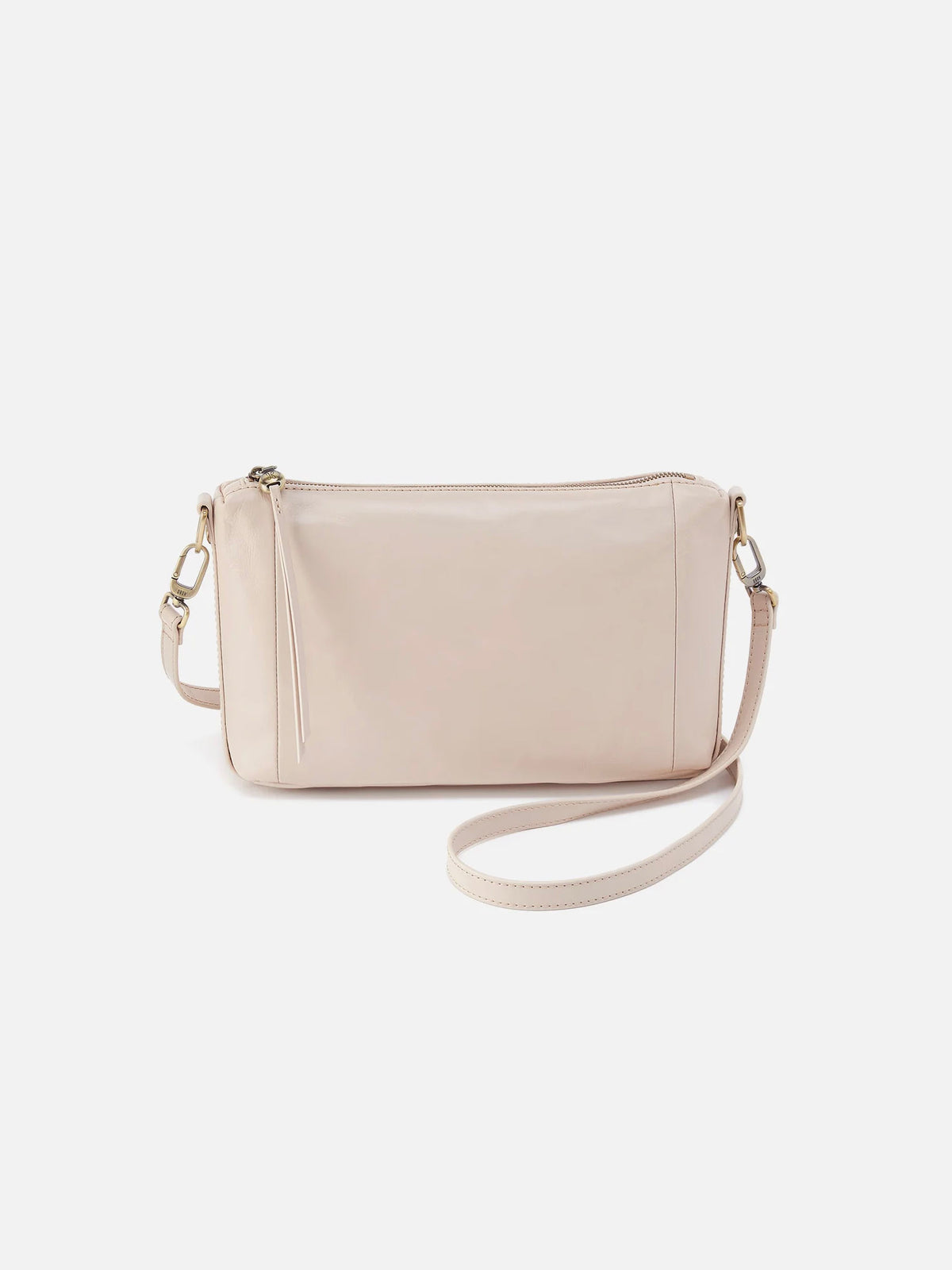 HOBO Darcy Polished Leather Carry-All Crossbody in Pale Flax